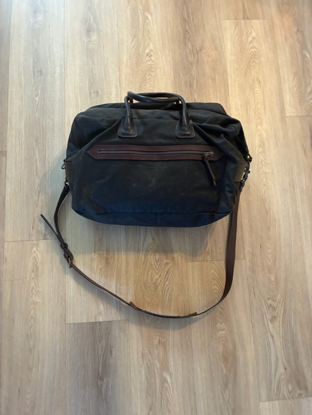 Bleu de Chauffe Zephir Travel Bag Khaki Waxed Canvas Leather Weekender 30L